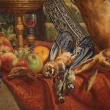 Tableau signé nature morte huile sur toile