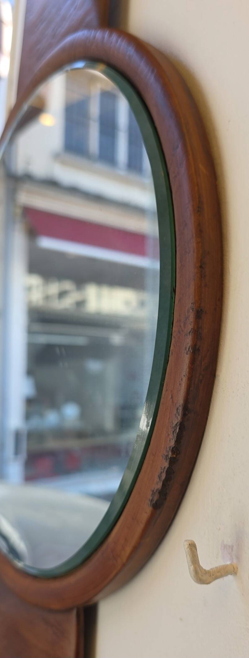 Leather Mirror, attributed to Uno & Östen Kristiansson, Luxus Vittsjö, circa 1970