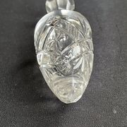 Blown crystal decanter, cut and silver collar