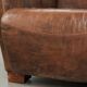 Cow leather armchair in Aviator design with patina and a warm appearance