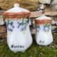 Set of 2 spice jars in art nouveau barbotine 1900