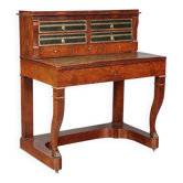 Antique writing desk Napoleon III in mahogany and metal, France, 19th century.