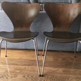 Series of 4 chairs 3107 by Arne Jacobsen edition Fritz Hansen