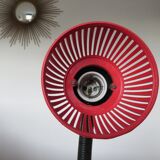 Red and black desk lamp with storage 80s era Memphis