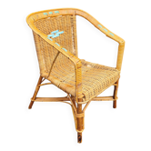 Small vintage rattan armchair/chair for children