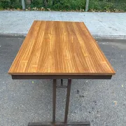 Mid-Century wooden and steel folding table brown 1970 120x70cm