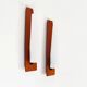 Rare set of wall lamps in teak and opaline glass by Kaiser Leuchten