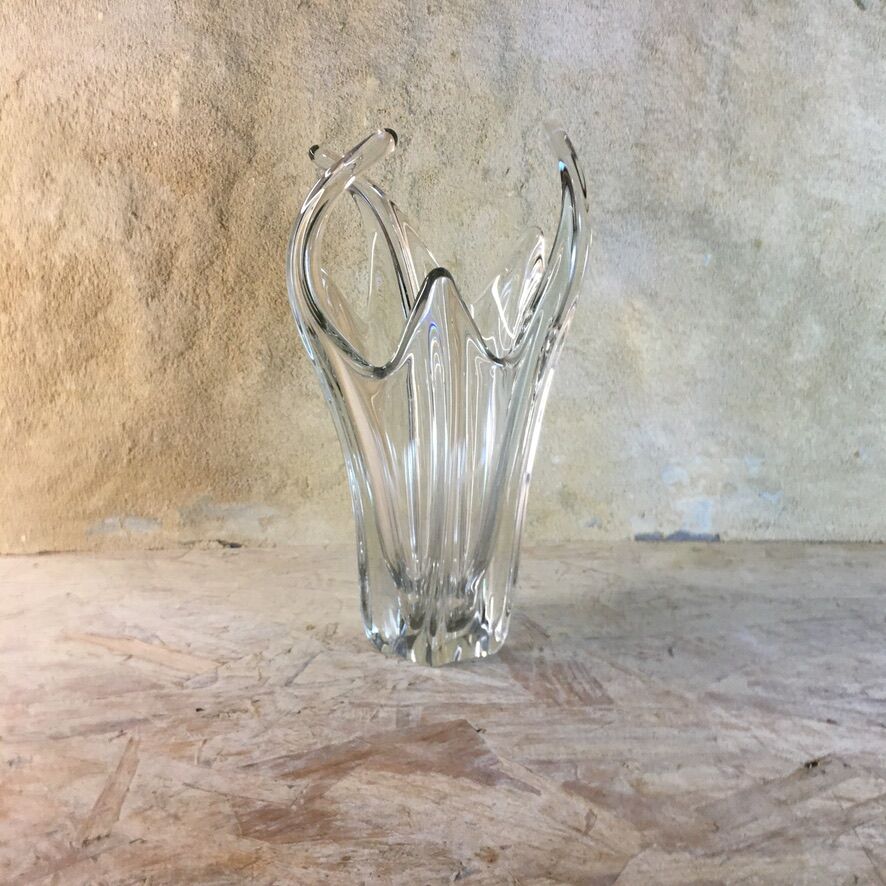Free-form Daum style crystal vase