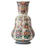 Vase hollandais Delft double gourde, monumental polychrome peint à la main, années 1950