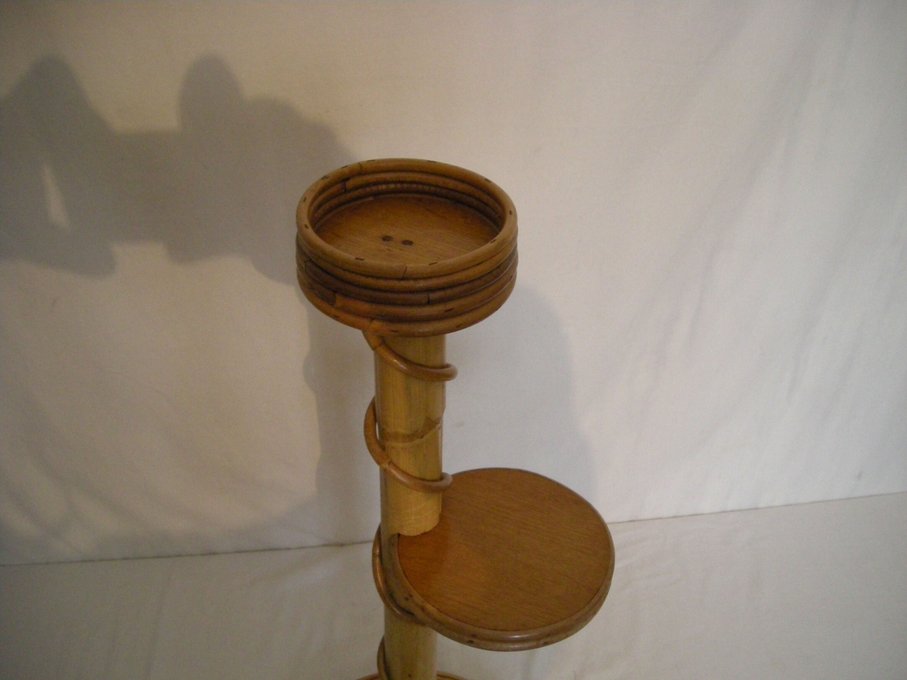 Rattan plant holder bamboo from the 50s