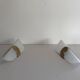 Pair of glass and metal wall lights AGE, 1980s, Italy