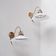 Opaline, brass and reflective glass wall light