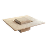 Vintage 1980s Italian travertine coffee table from Florence.