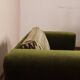 Vintage Two-seater Sofa, Deep Green Velvet, Cuschion patterns