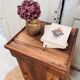 Antique bedside table in solid wood – natural patina