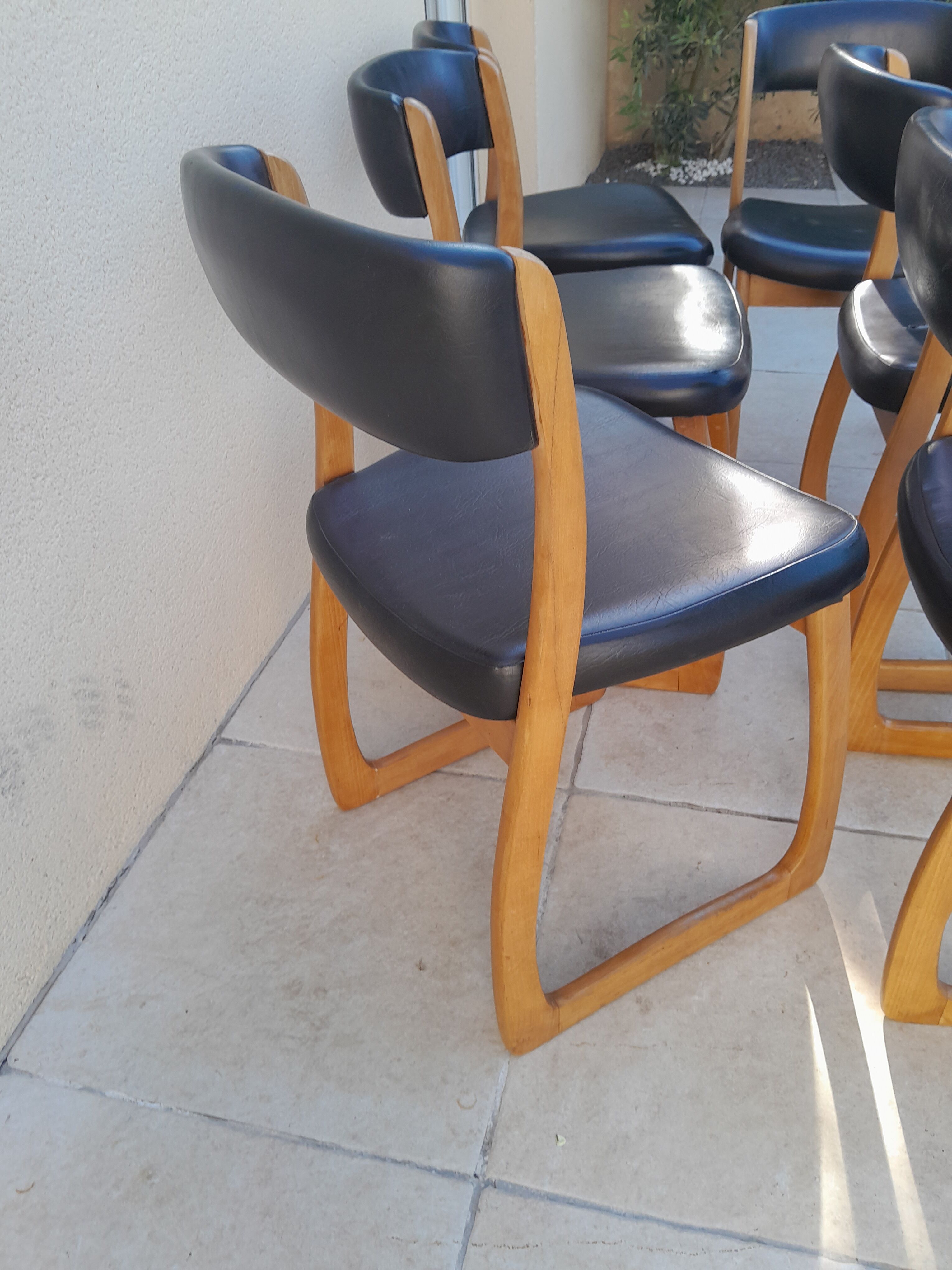 6 vintage Self sled chairs danish