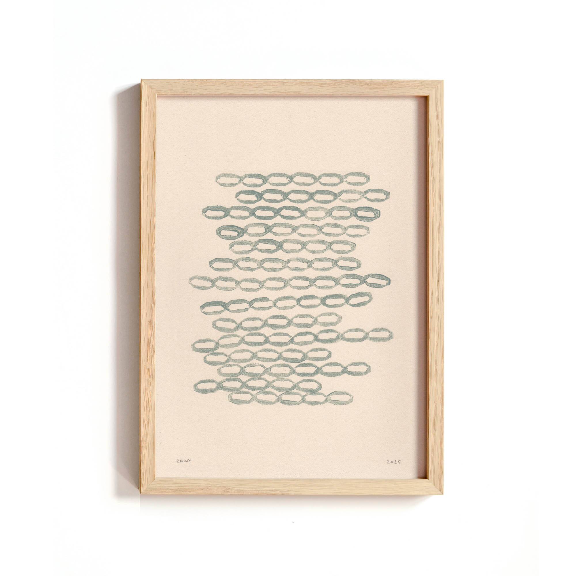 Reserved for Bérangère - 4 framed paintings on paper signed Eawy