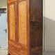 Large linen wardrobe in walnut and burl, Louis Philippe