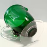 Pair of Green Hand-Blown Glass Wine and Water Pitchers, Empoli