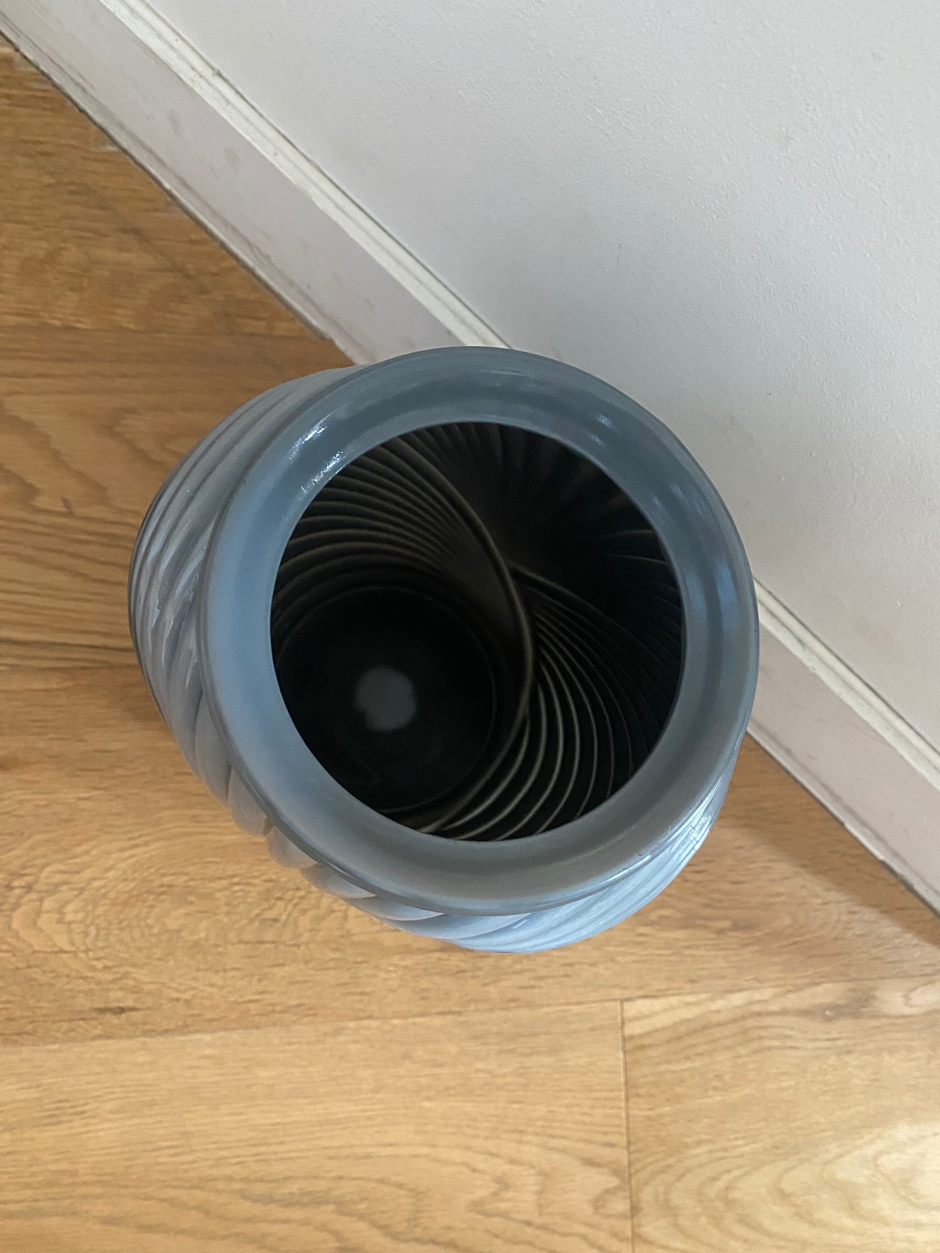 Vase  art déco en verre gris Anchor Hocking