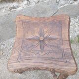 Wooden stool with turned legs