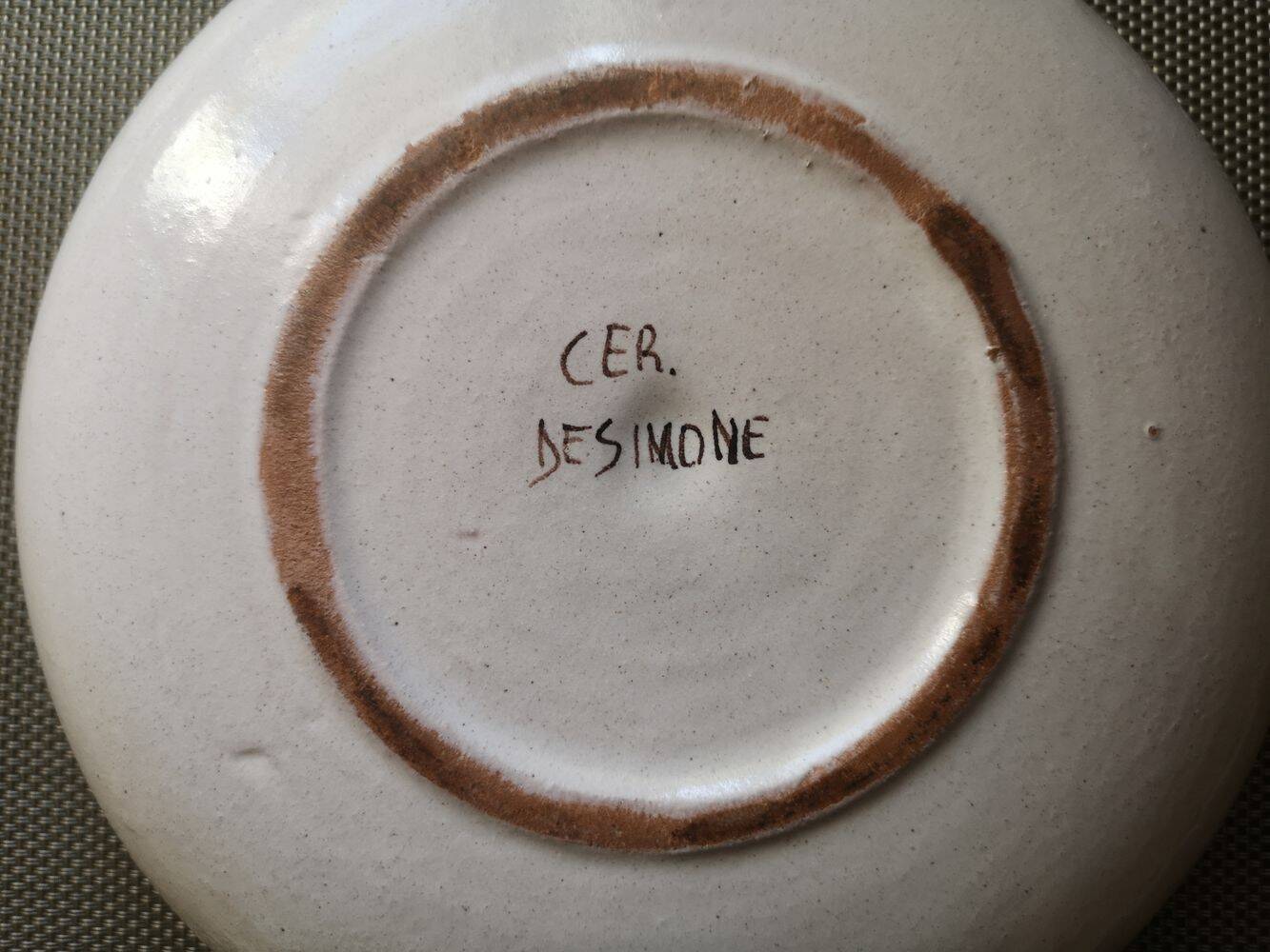 Glazed terracotta bowl/centerpiece - Giovanni Desimone - Italy - 1960s