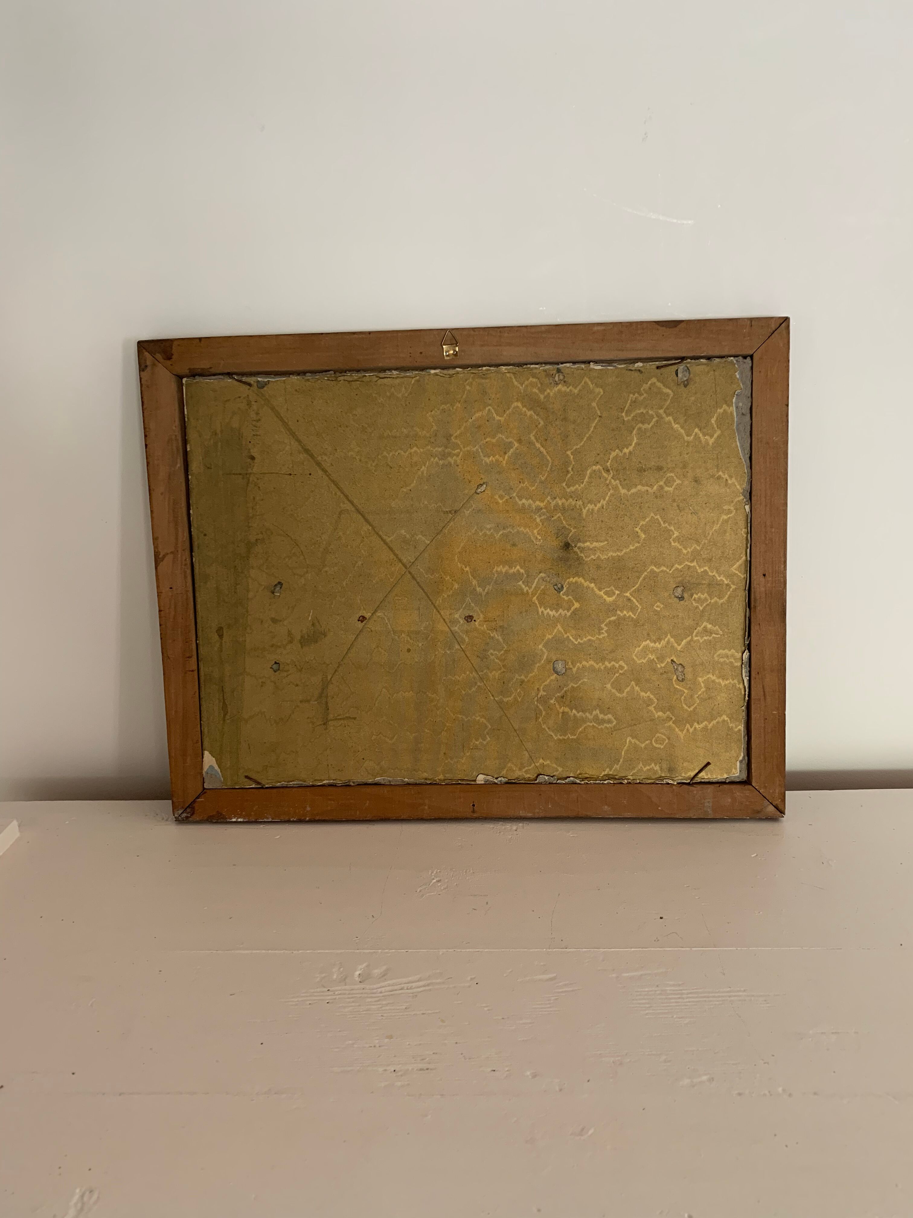 Watercolor in its wooden frame