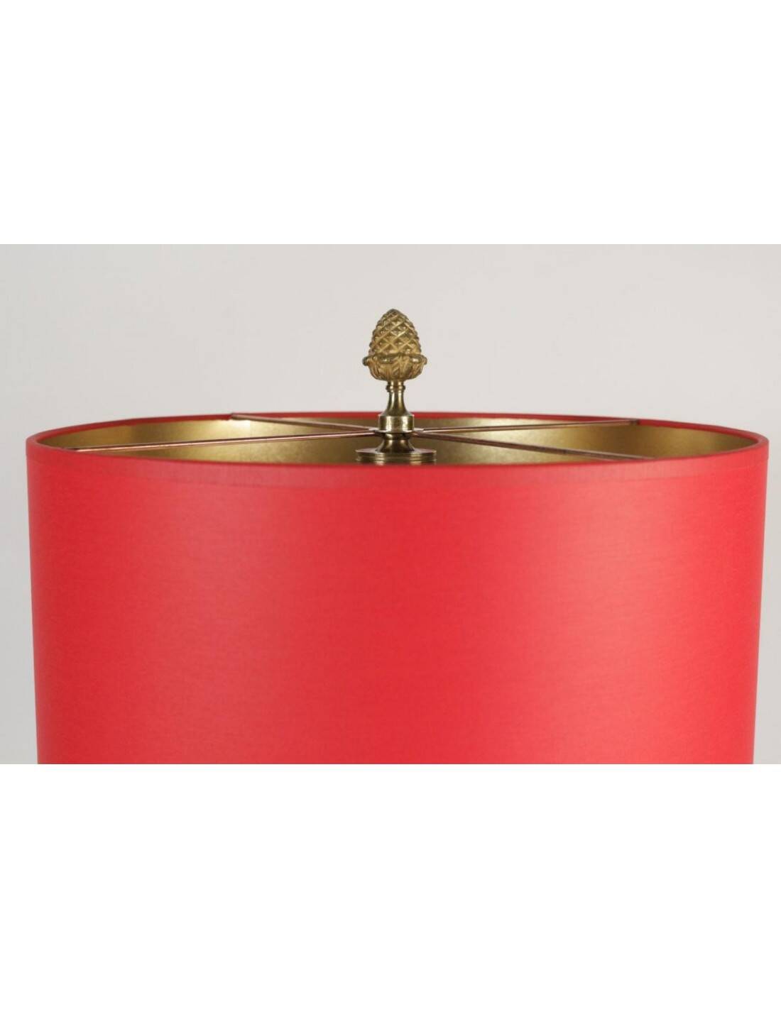 1960s table lamp in brass and red resin