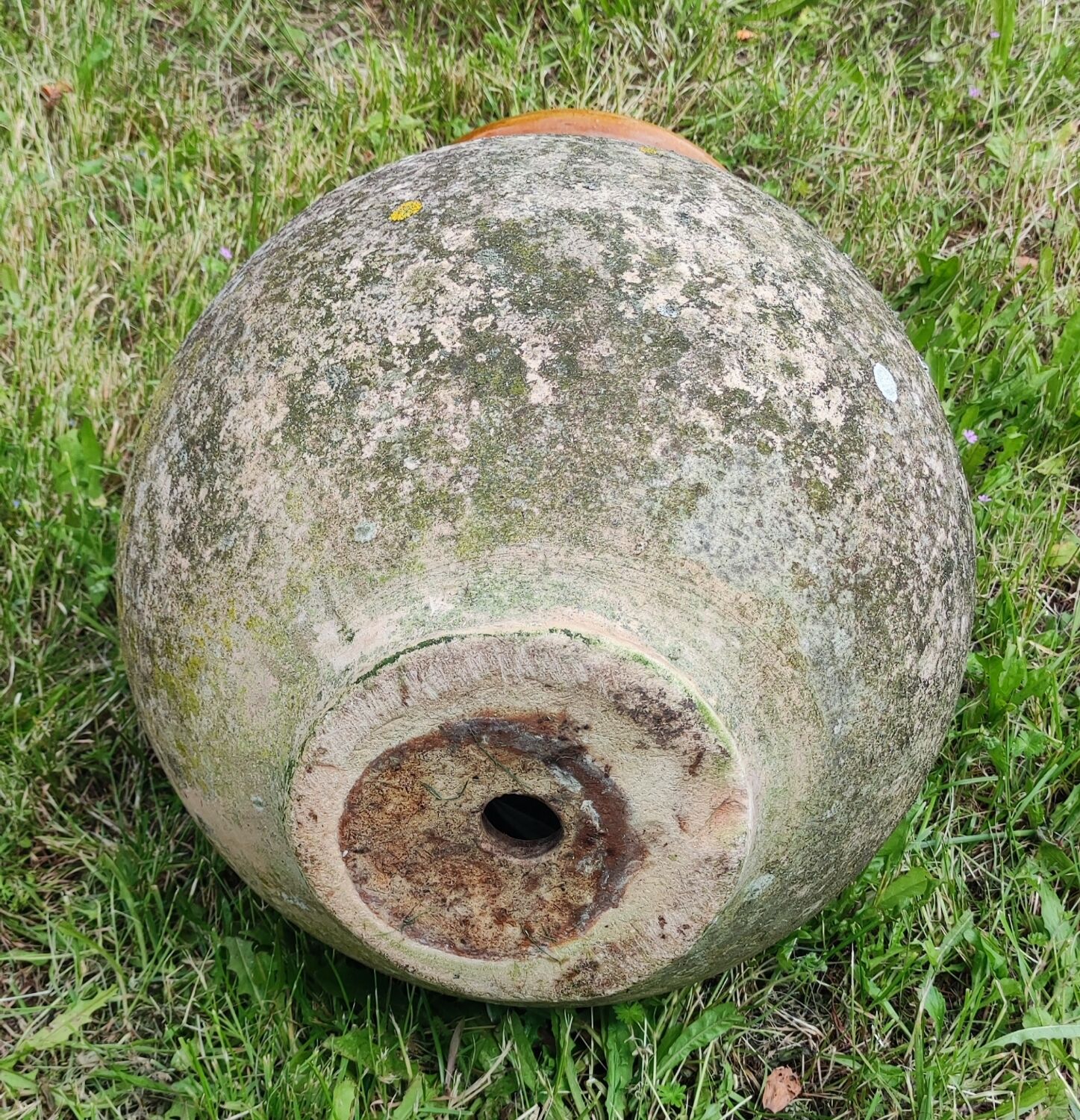 Old jar of Biot glazed pottery with drips