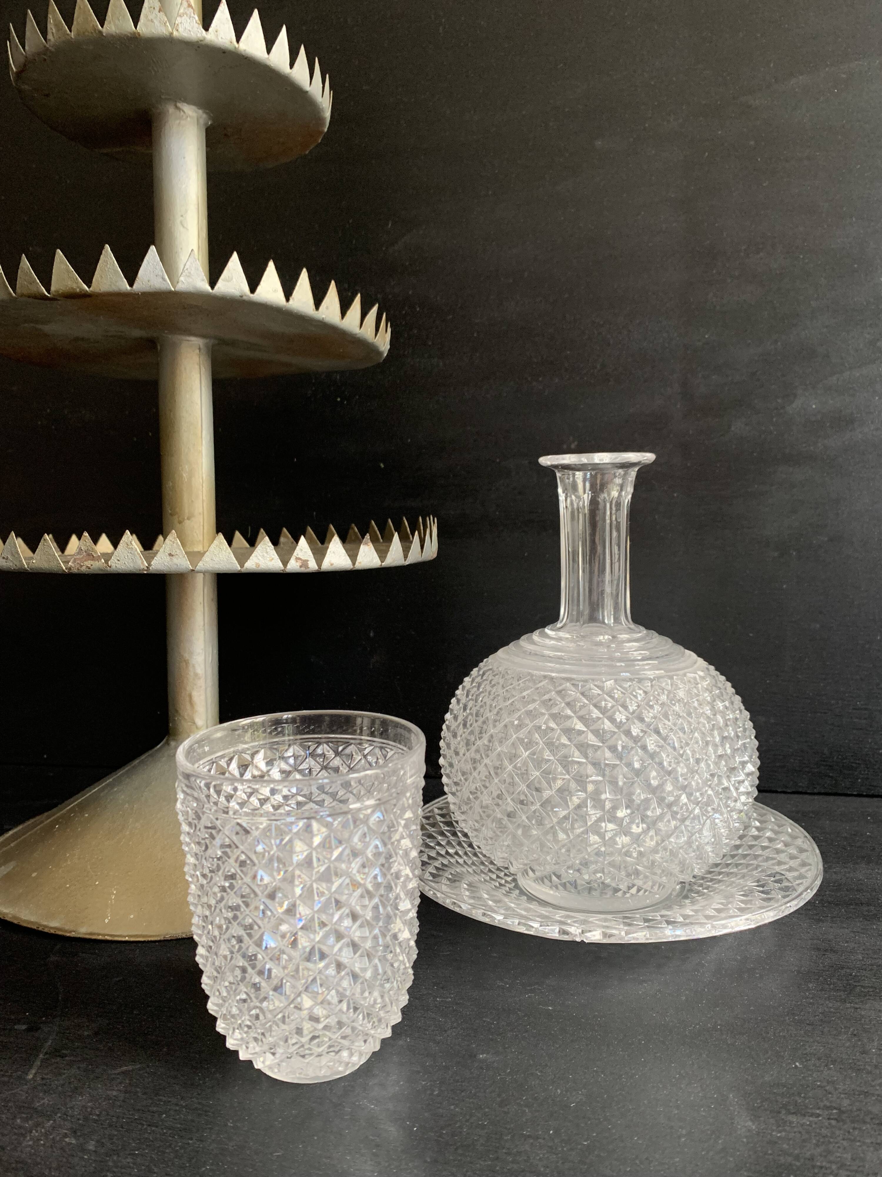 Large handmade sheet metal tiered display stand, 19th century