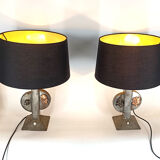 Pair of brutalist table lamps, 1970s