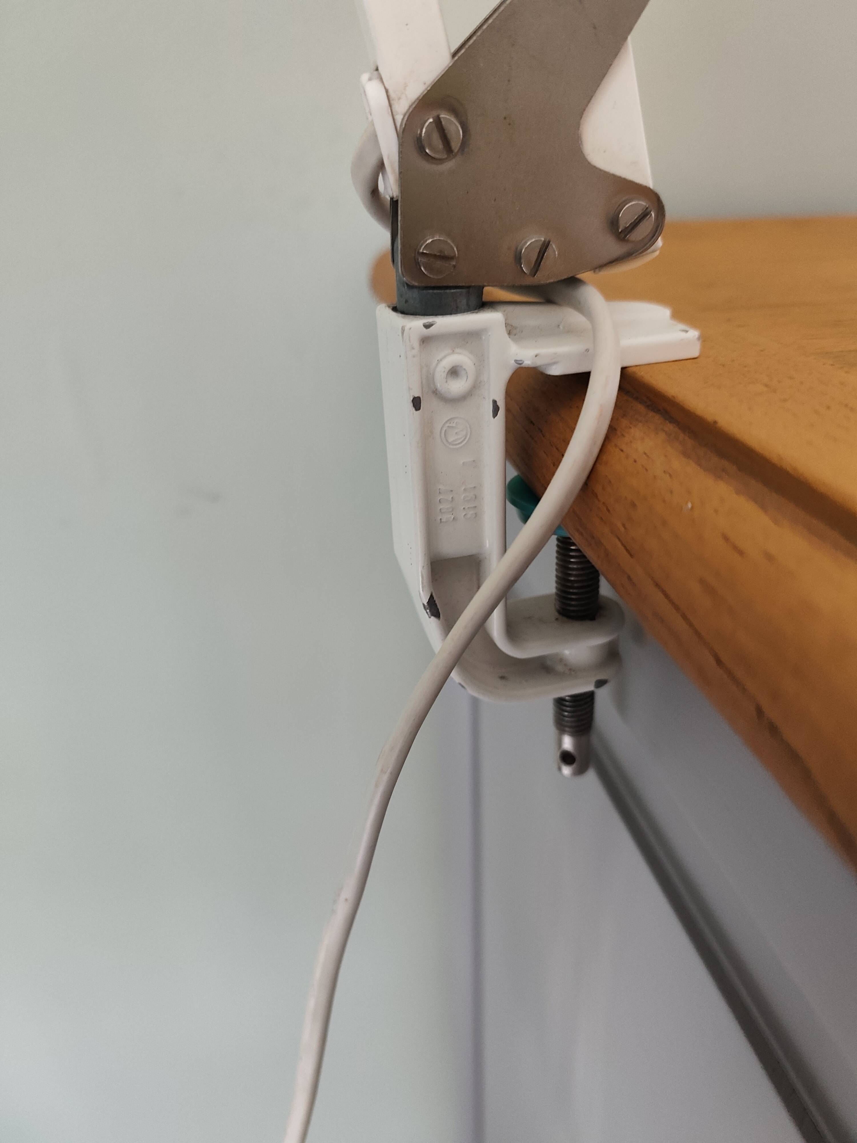 White articulated desk lamp