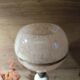 Lampe art déco 1930 laiton, albâtre, globe verre de Clichy rose