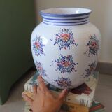 Large painted ceramic flower vase