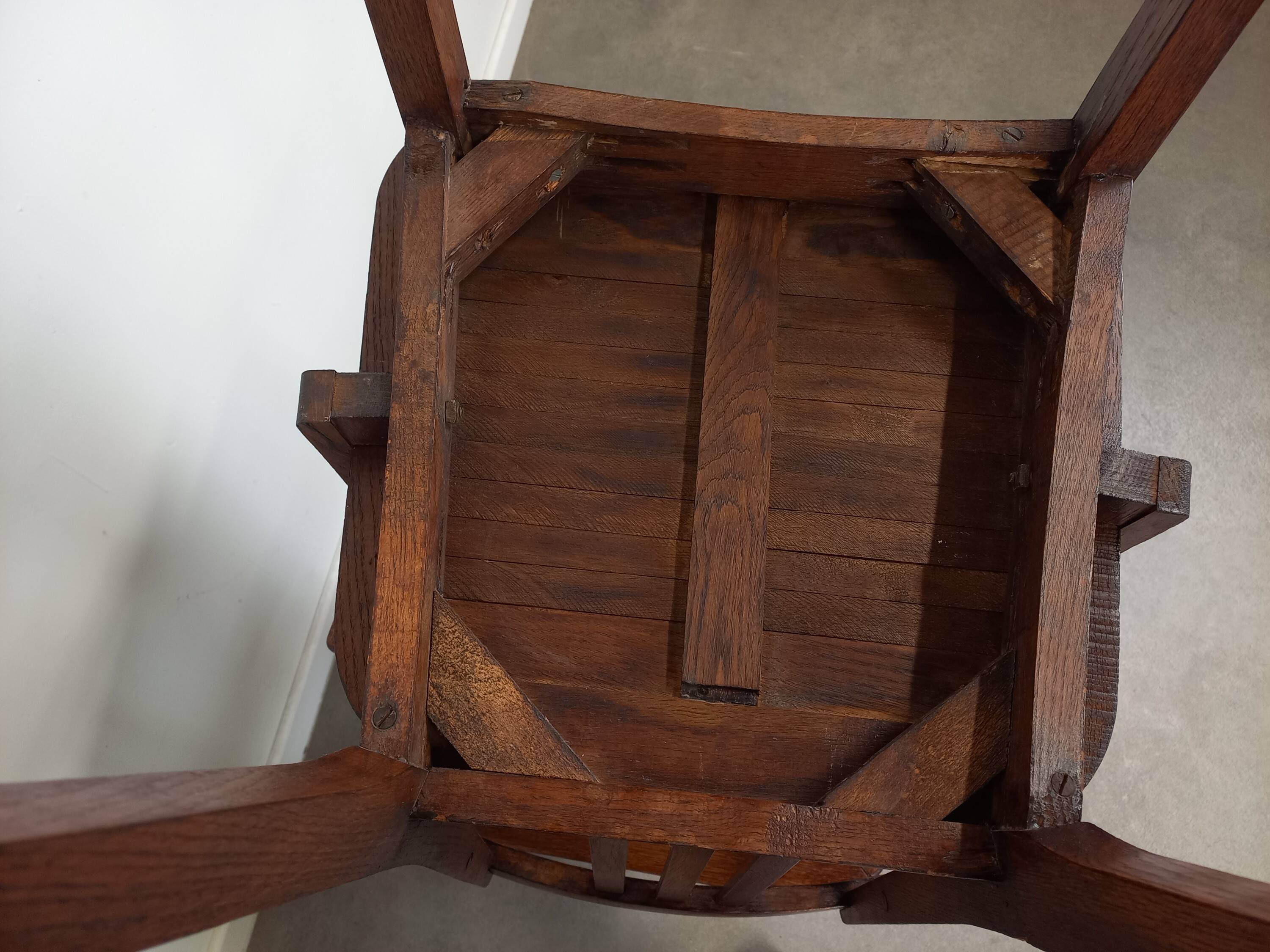 Pair of wooden bridge armchairs