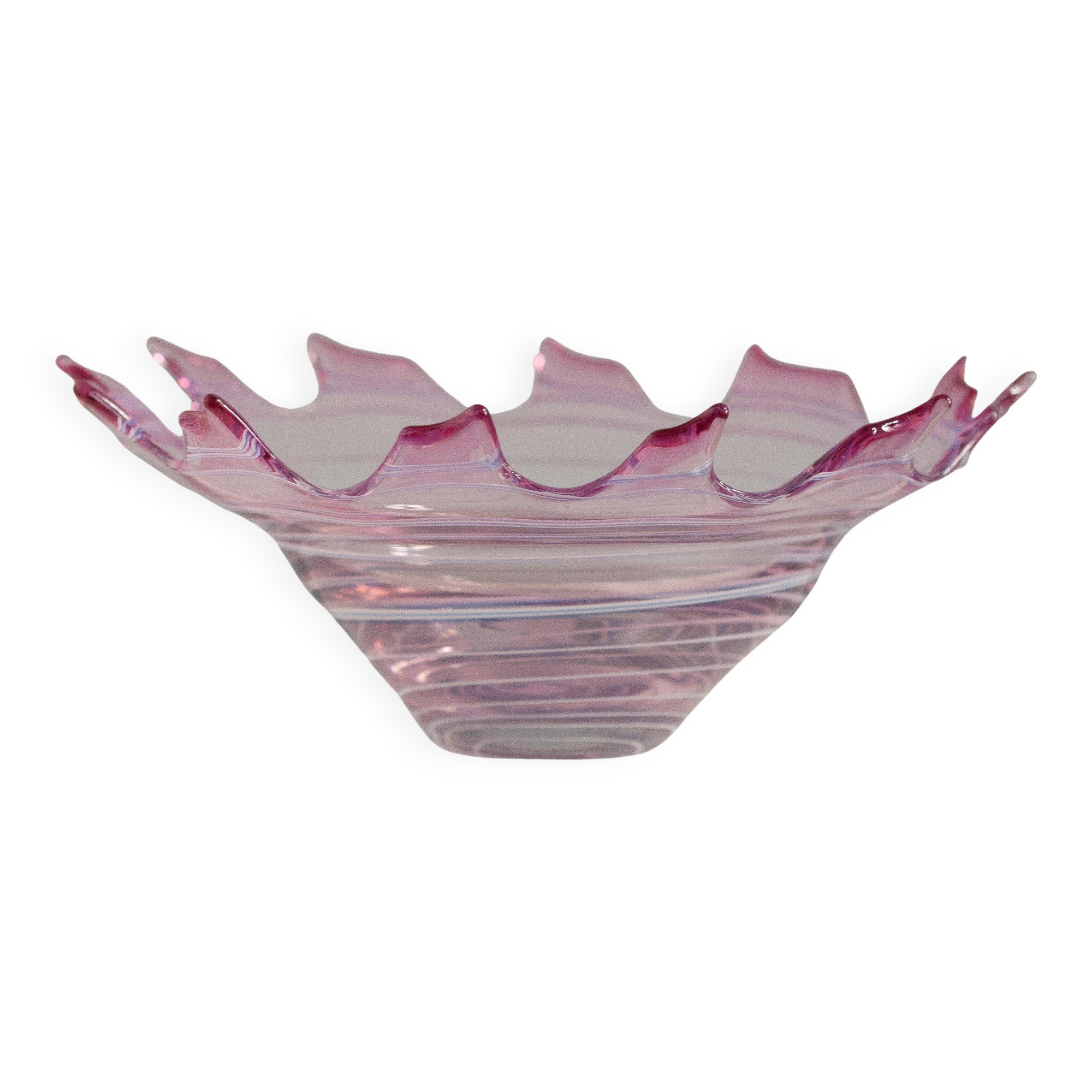 Vintage Rose Murano Mid-Century Decorative Bowl Plate, Italy, 1960s