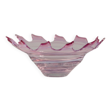 Vintage Rose Murano Mid-Century Decorative Bowl Plate, Italy, 1960s
