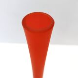 Orange Blown and Etched Glass Tulip Vase by Carlo Moretti, Italy