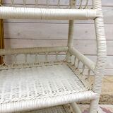 Old shelf in white rattan Peacock