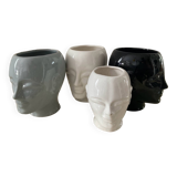 Series of 4 vintage ceramic head vases from the 70s and 80s