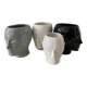 Série de 4 vases vintage tête en céramique années 70-80