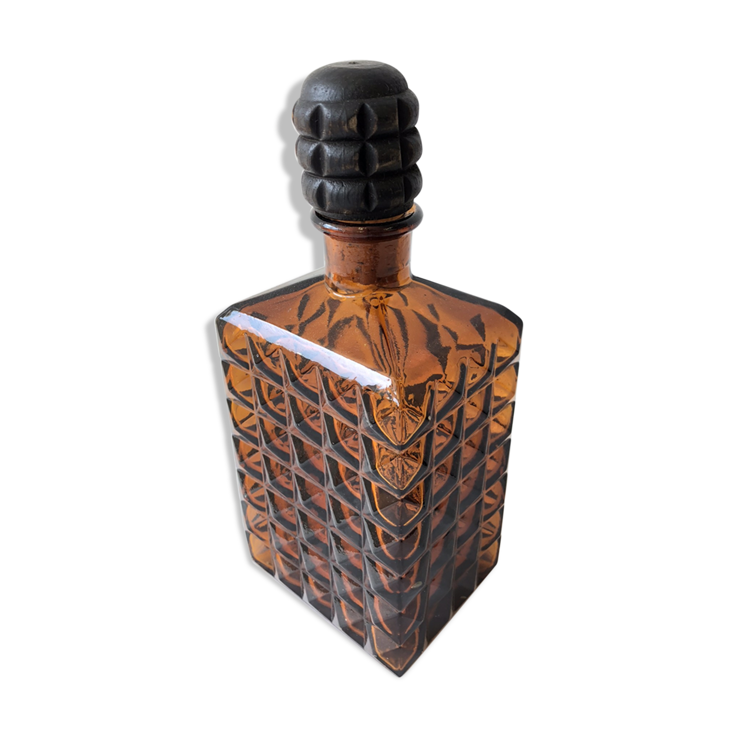 Vintage amber glass carafe