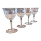 4 antique engraved glass goblets