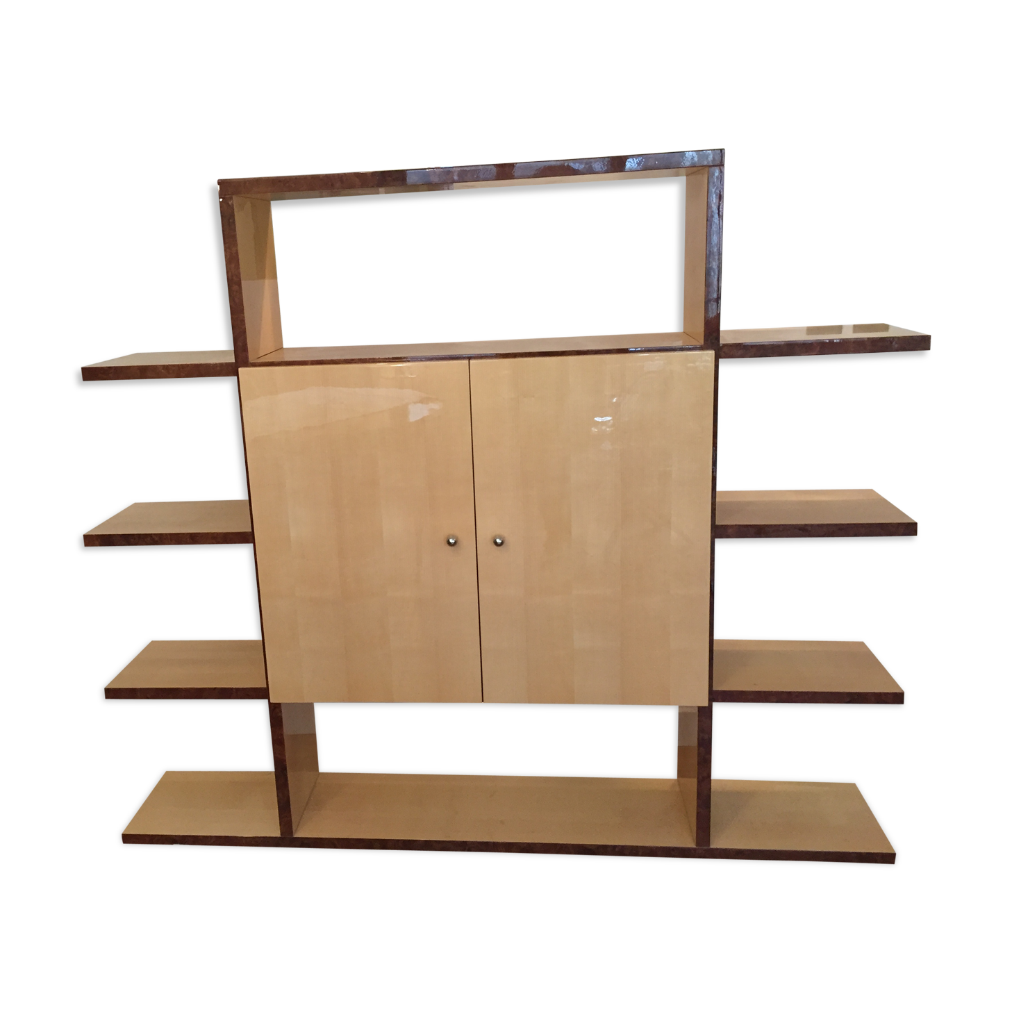 Étagère bibliothèque en bois sycomore époque art déco