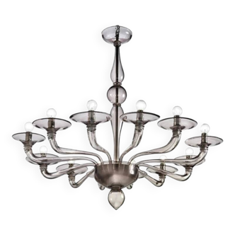 Contemporary Smoked Glass Chandelier