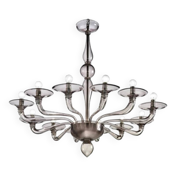 Contemporary Smoked Murano Chandelier