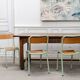 Lot de 6 chaises d’école Mobiltube turquoise 1950