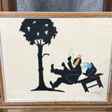Marimag 20th century: original humorous ink paintings signed circa 1950