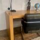 Vintage Modernist design desk with 3 drawers in Light Oak