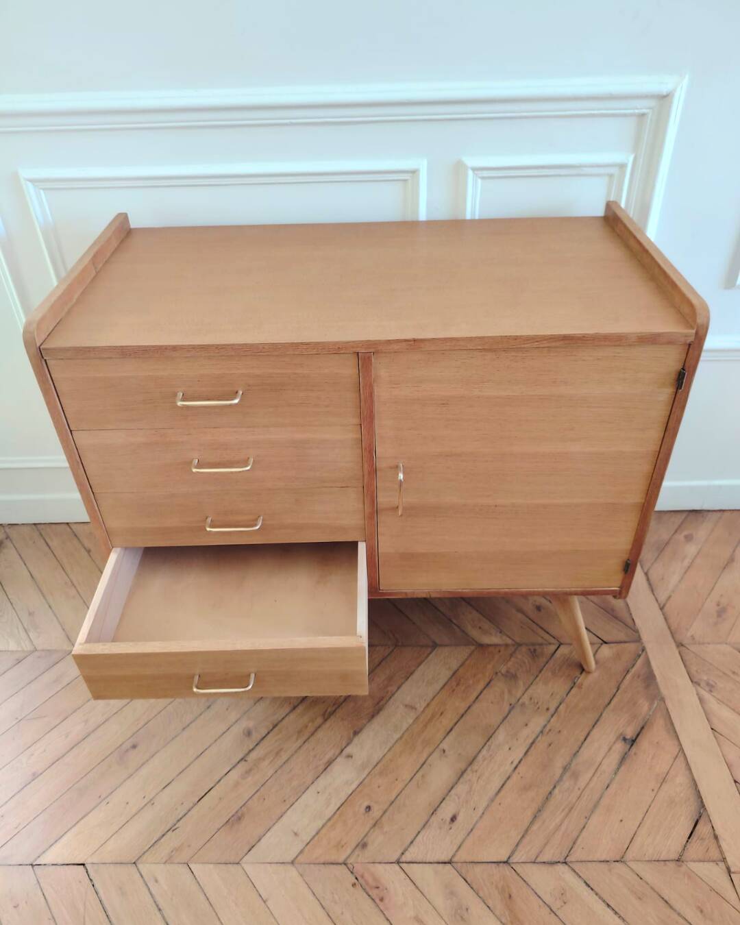 Renovated vintage sideboard, Scandinavian style, 1960s